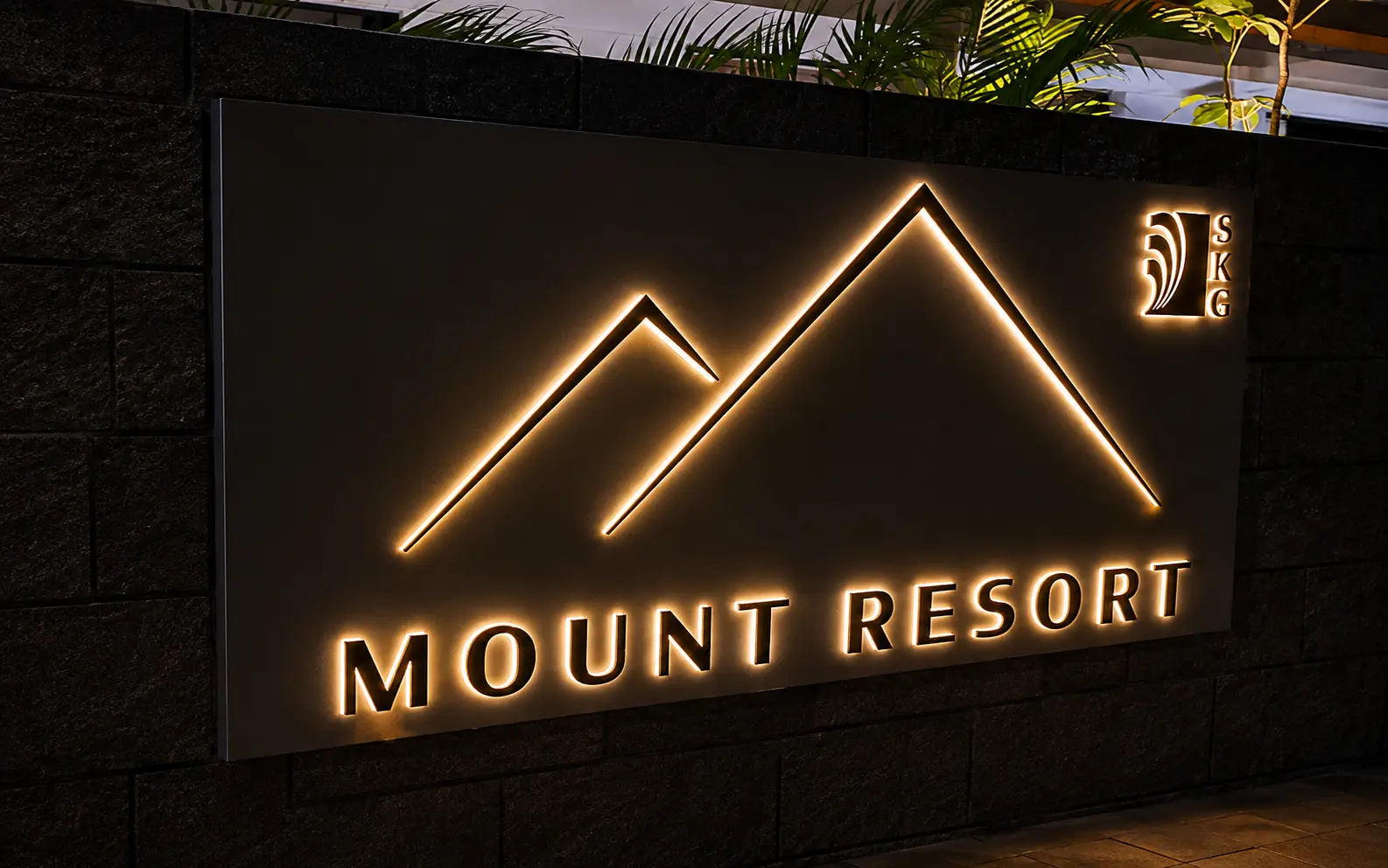 Backlit LED Sign — Mount Resort, Mumbai