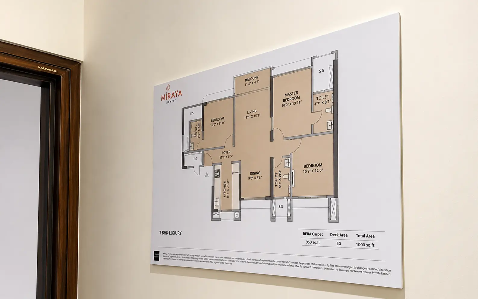 Safety & Utility Signage — Miraya Homes — 3 BHK Floor Plan, Mumbai