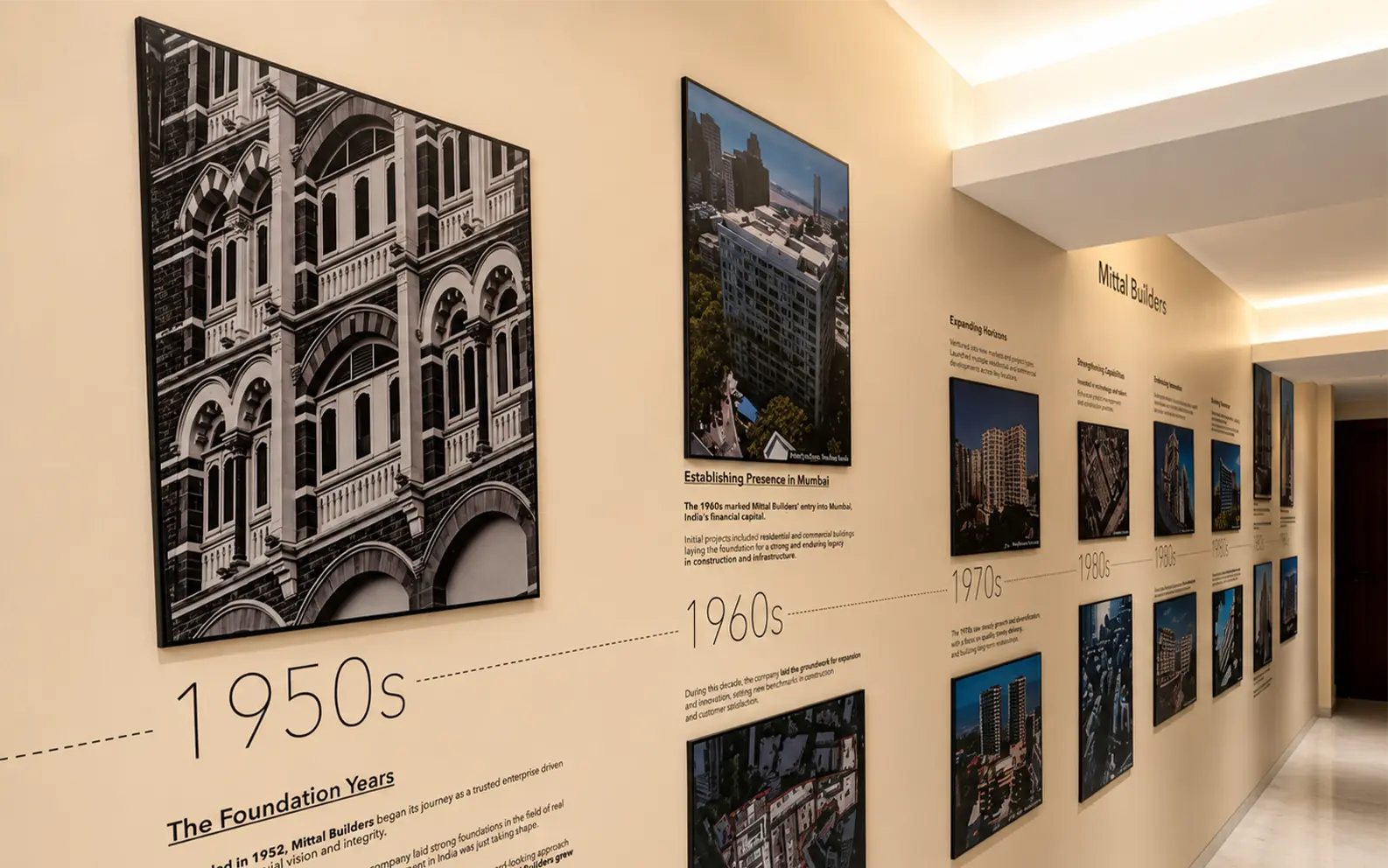 Wall Graphics — Mittal Builders — Legacy Timeline, Mumbai