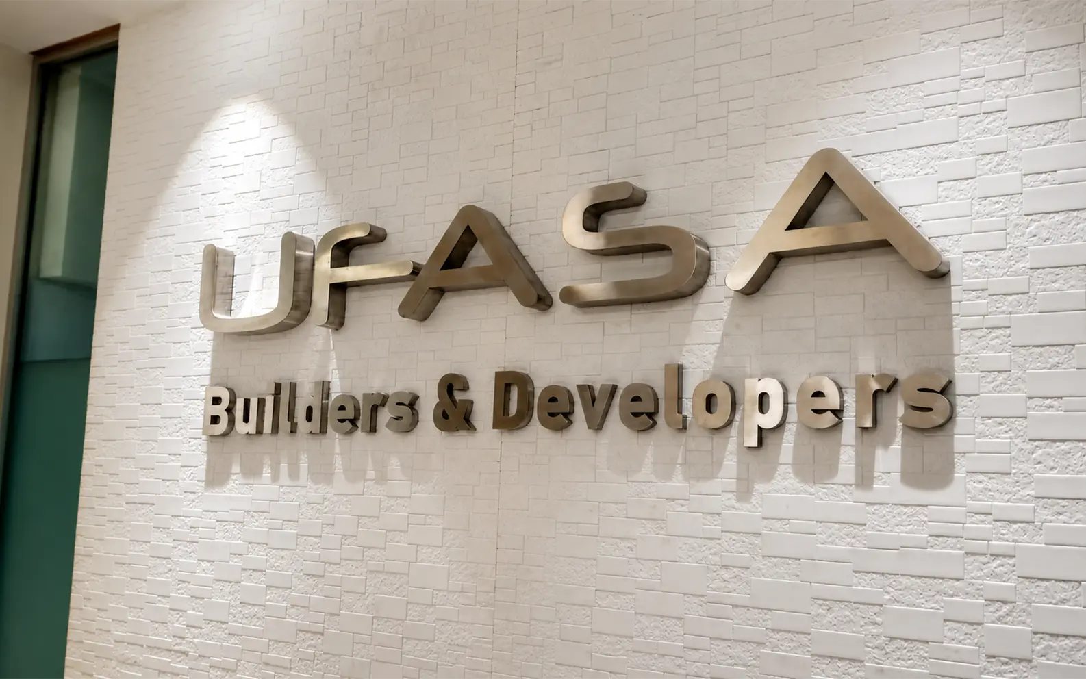 Metal 3D Channel Letters — UFASA Builders & Developers, Mumbai