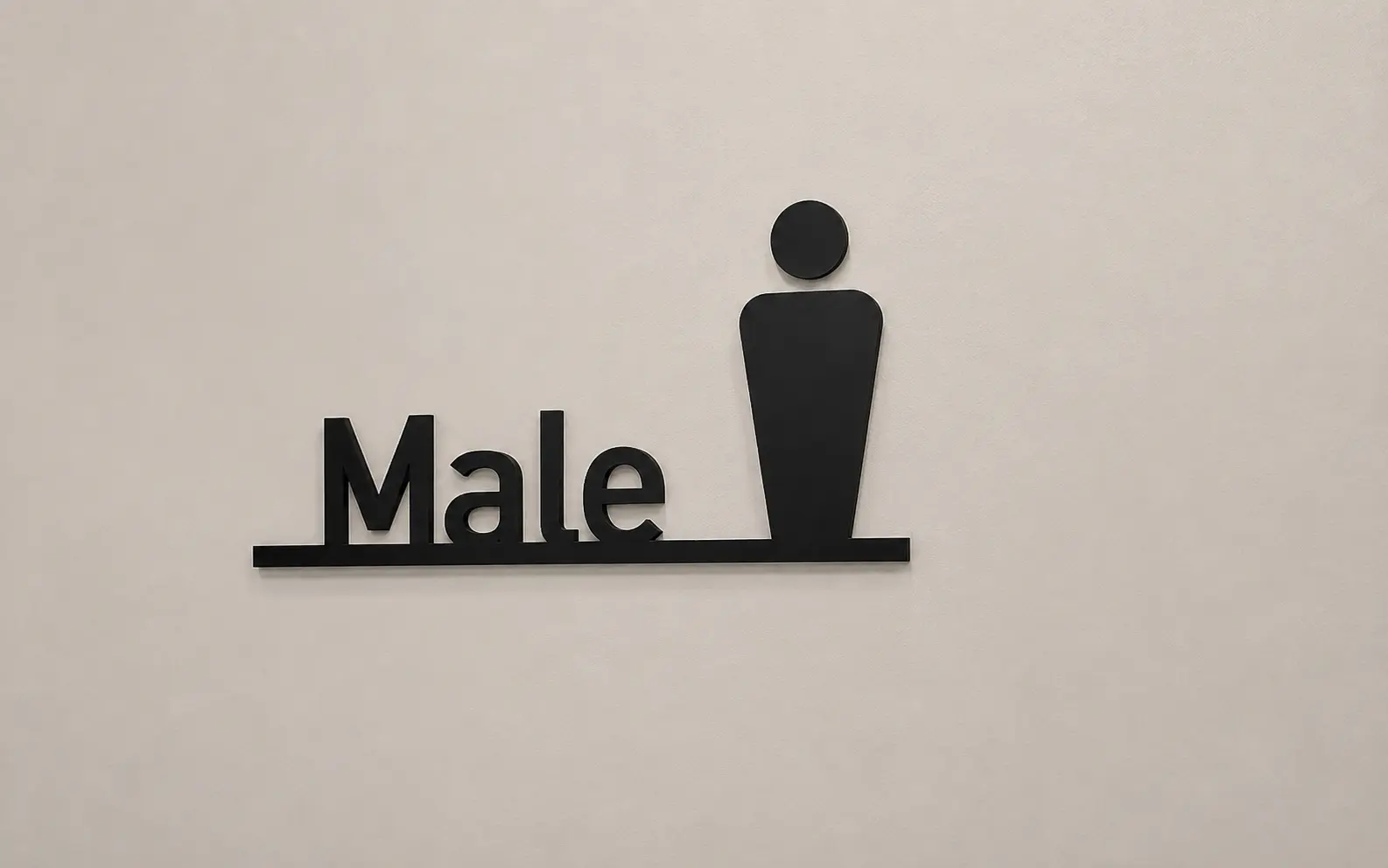 Safety & Utility Signage — Male Restroom Identification, Mumbai