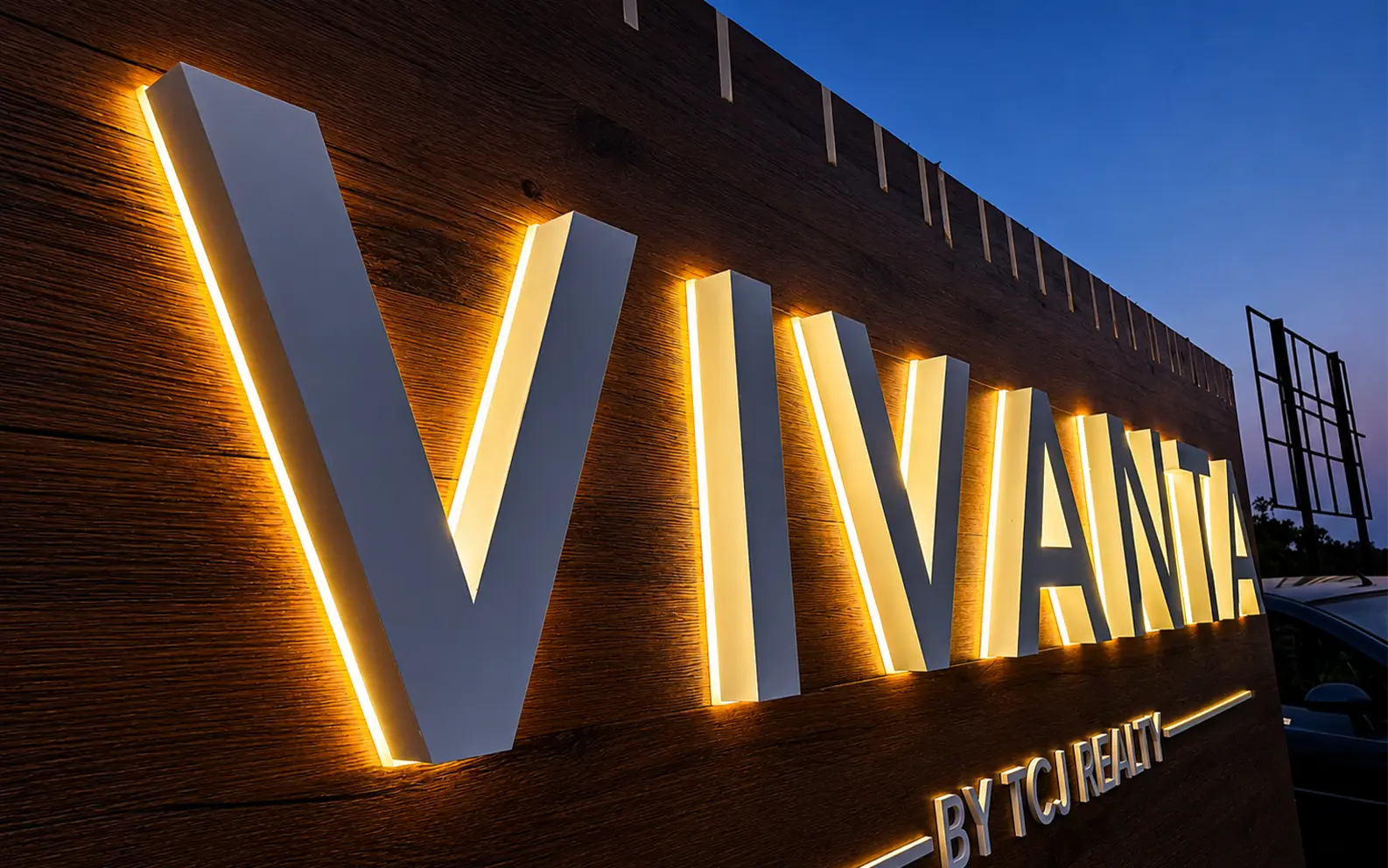 Backlit LED Sign — Vivanta by TCJ Realty, Mumbai